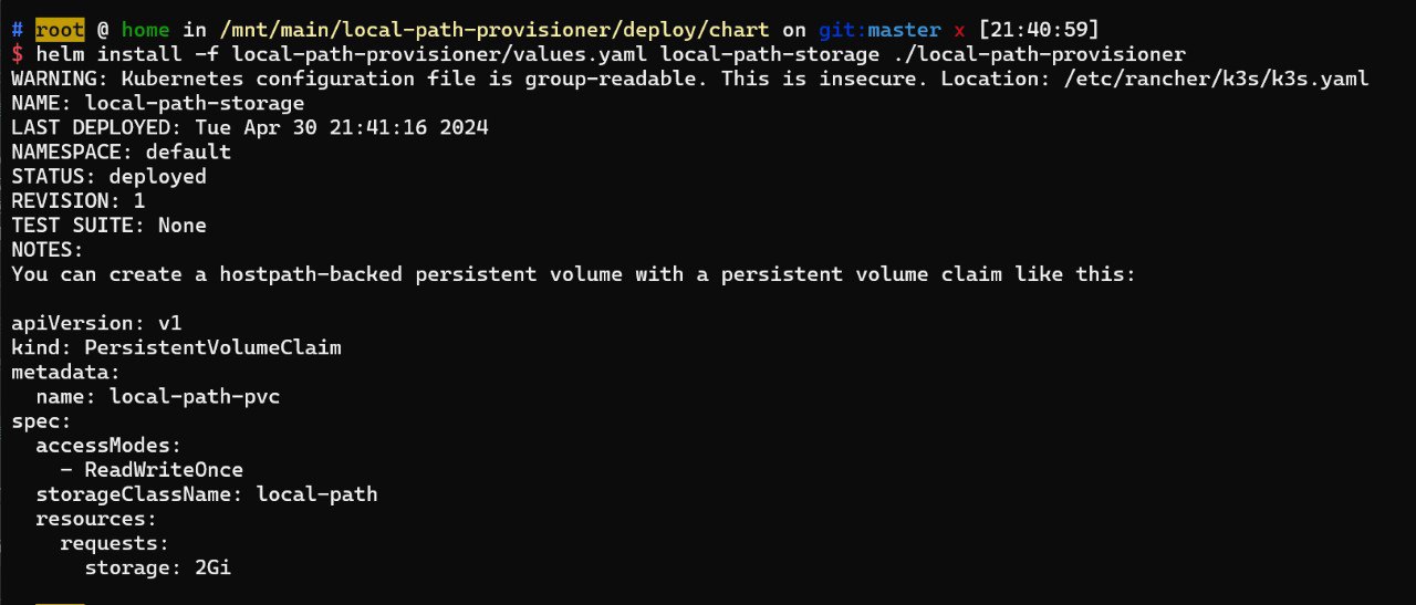 install storage class